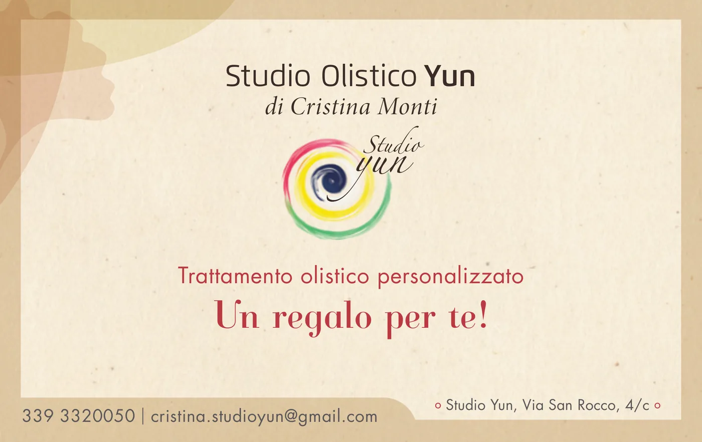 Il buono regalo dello Studio Olistico Yun: trattamento olistico personalizzato, un regalo per te
